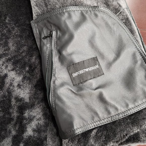 EMPORIO ARMANI Lamb Leather Shearling Jacket - Picture 14 of 16